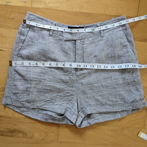 Simons Icone 100% linen heather grey shorts size 6 T2 - Picture 5 of 7
